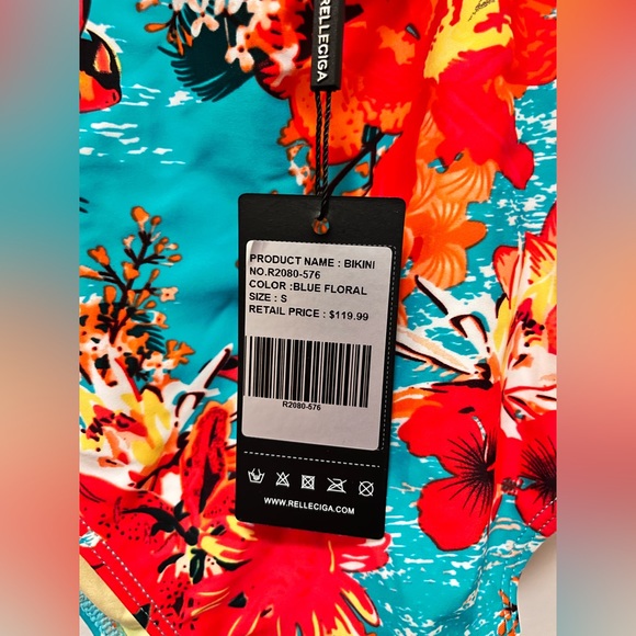 NWT | RELLECIGA Blue Floral Bikini - Picture 4 of 7